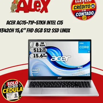Imagen del producto Acer AG15-71P-57KN Intel Ci5 13420H 15,6" FHD 8GB 512 SSD Linux
