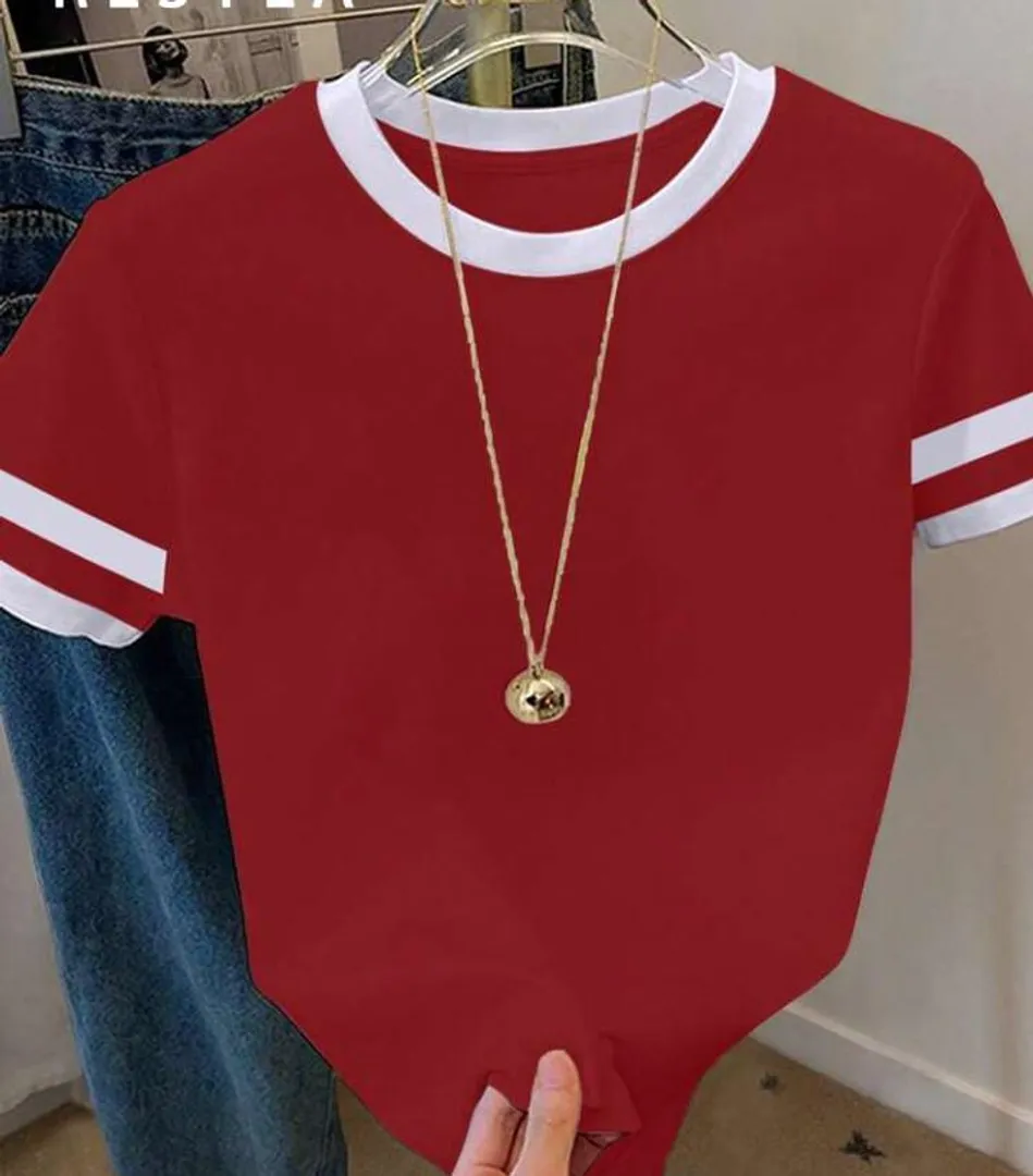 CAMISETA MANGA Y CUELLO COLOR