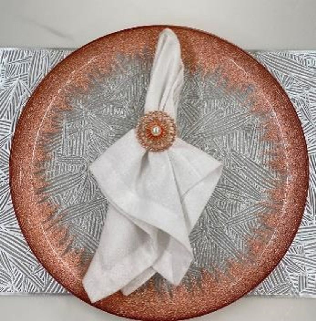 PLATO BAJO EN CRISTAL Rose Gold