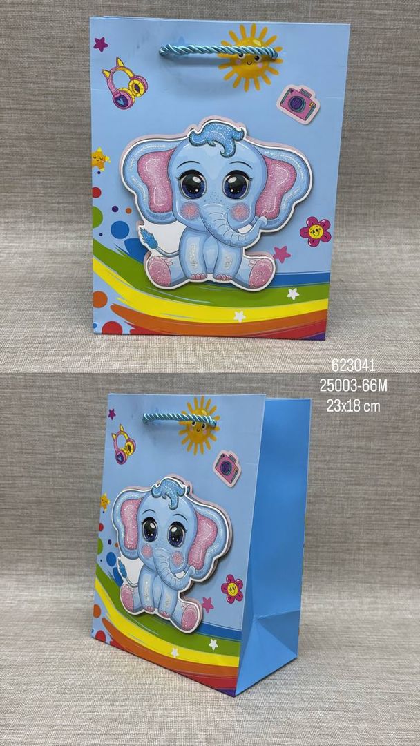 BOLSA DE REGALO SURTIDA ANIMALES 23X18 CM