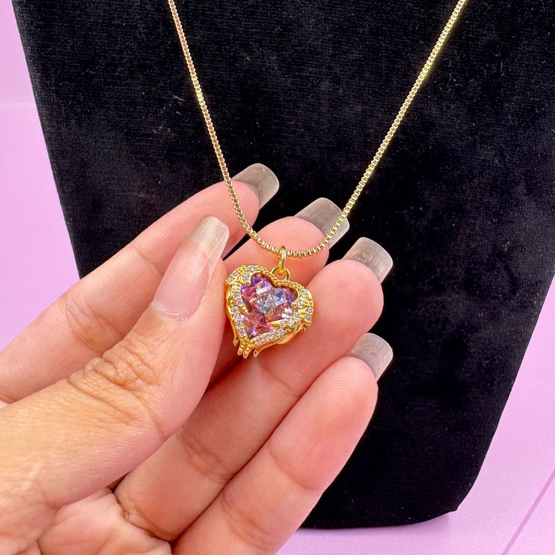 COLLAR CORAZÓN TORNASOL