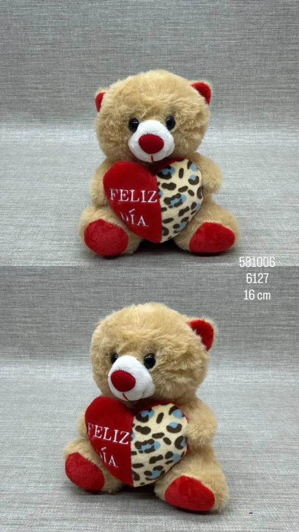 OSO PEQUEÑO CON CORAZON DE 16 CM
