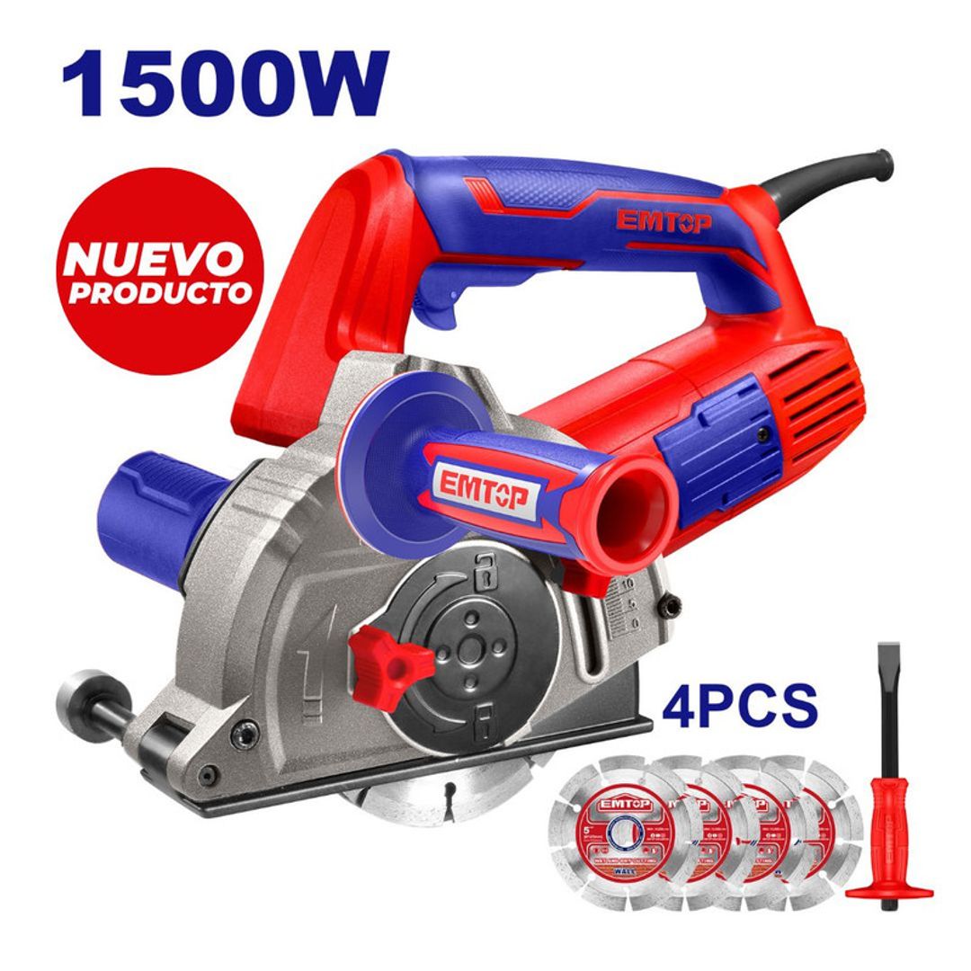EMTOP SIERRA CIRCULAR DE CONCRETO 5" 1500W/120V SUPER EMTOP+4 DISCOS 5"+1 CINCEL