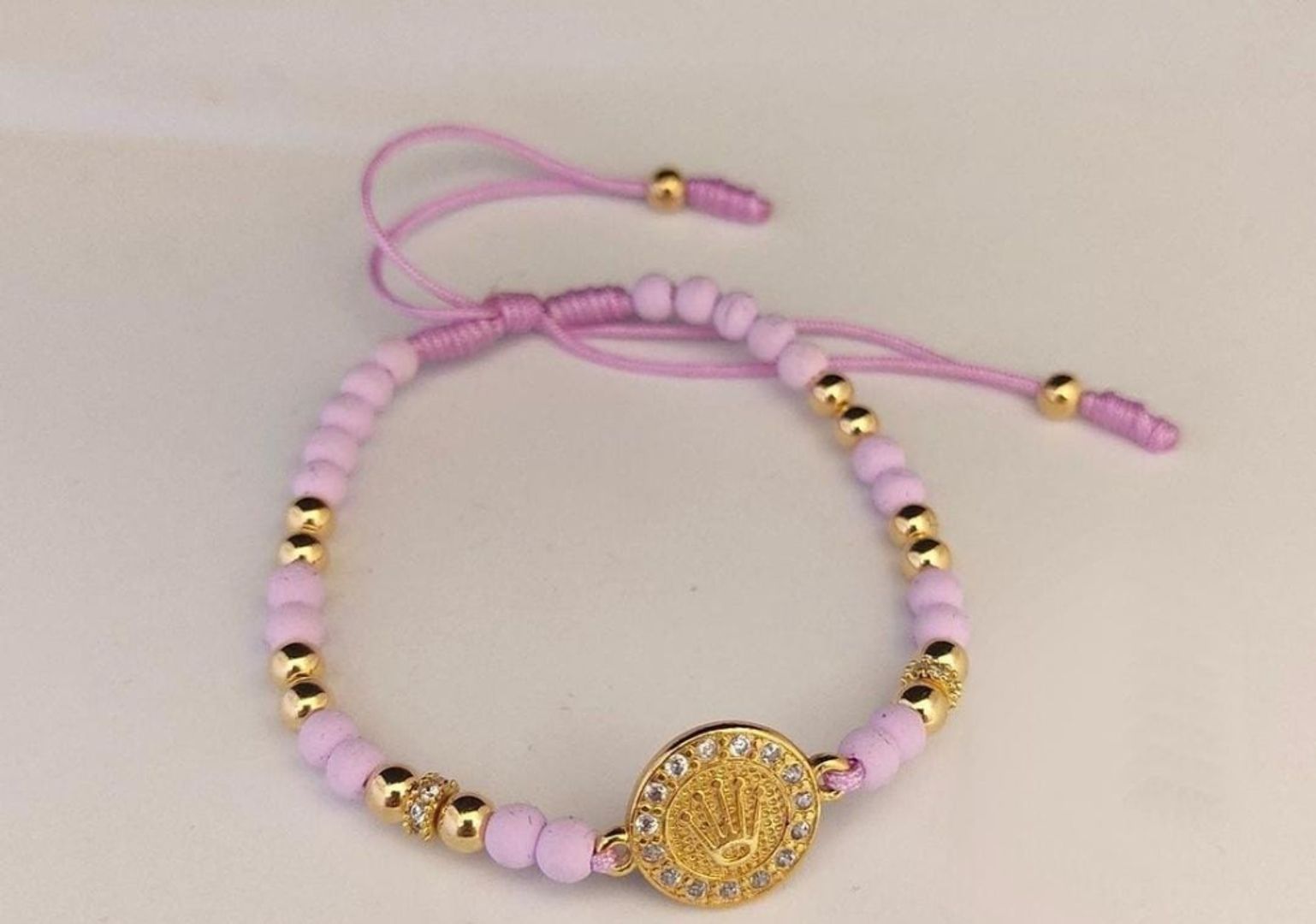Pulsera rolex artesanal balin 4mm liso