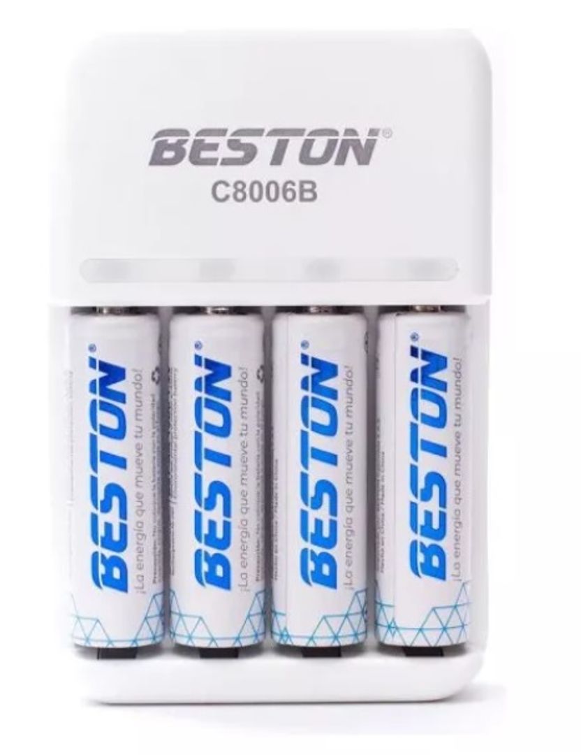 Pilas AA x 4 Beston 1500mAh recargables con cargador