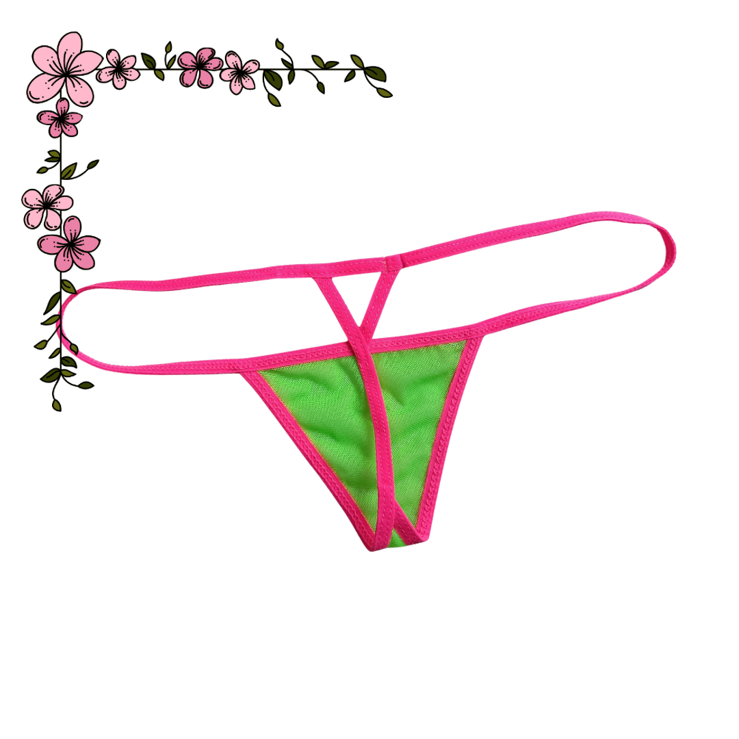 Tanga hilo en mallatex combinada