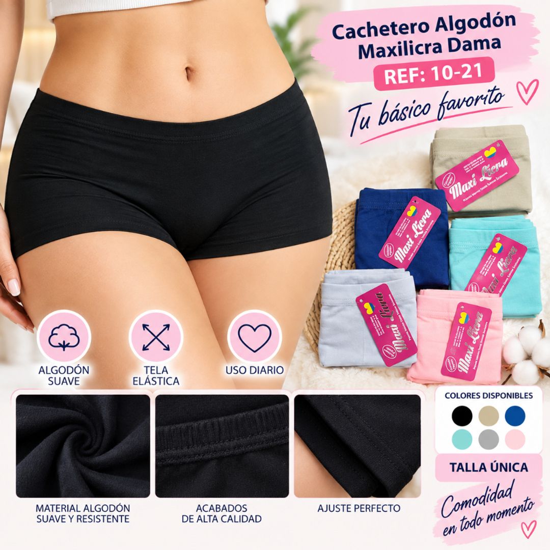 MAXILYCRA ALGODON CACHCETERO DAMA (X6)