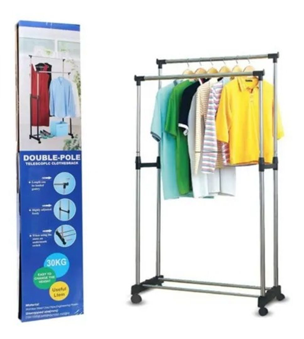 TENDEDERO DE ROPA PERCHERO DOBLE NIVEL