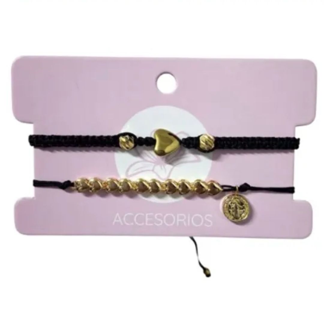 PULSERA CORAZONES DOBLE