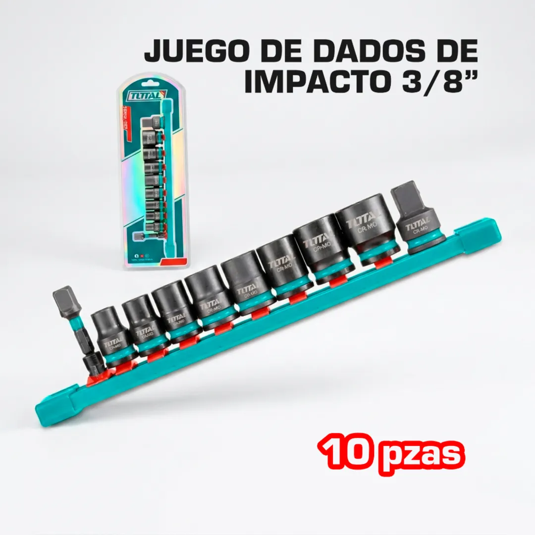 SET DADOS DE IMPACTO 3/8" 10 PIEZAS