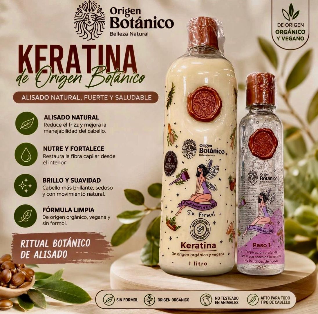 ORIGEN BOTÁNICO  KERATINA DE ORIGEN ORGANICO & VEGANO LITRO