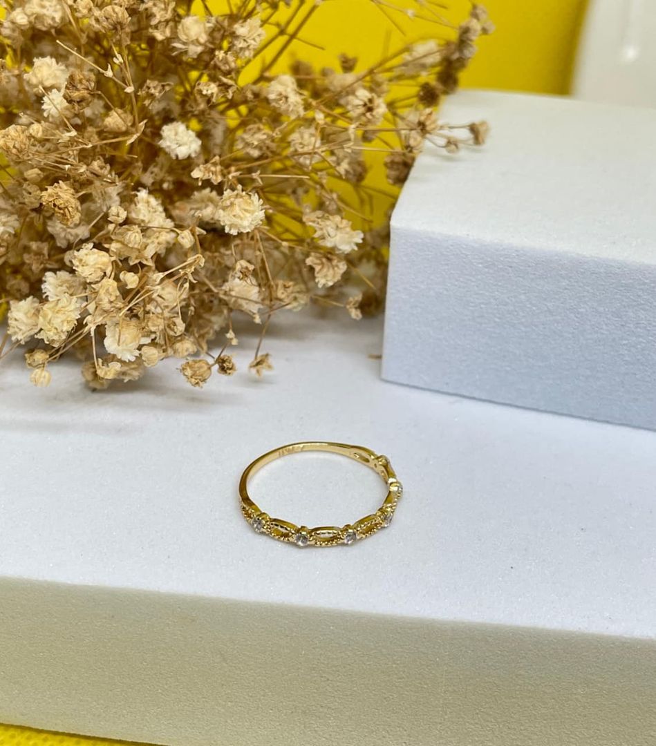 Anillo promesa ovalos circon cristal