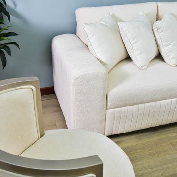 SOFA SILVER + 2 SILLAS NOVA TAPIZ BEIGE	 - imagen 2