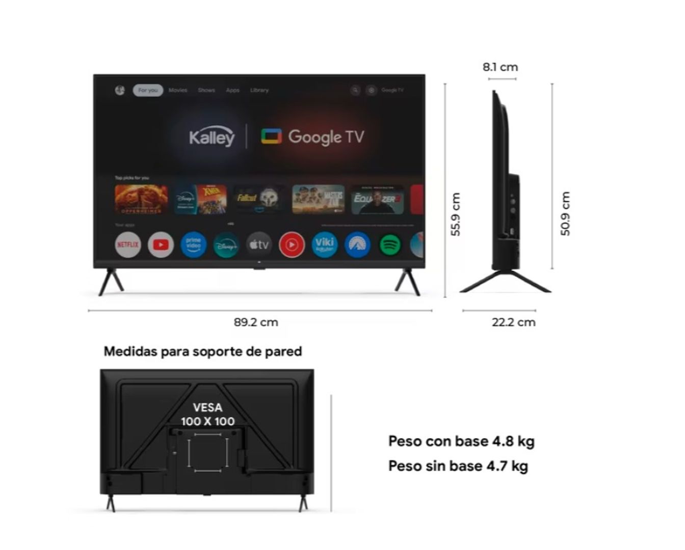 TELEVISOR  KALLEY 40'' 40GQ200 FHD QLED