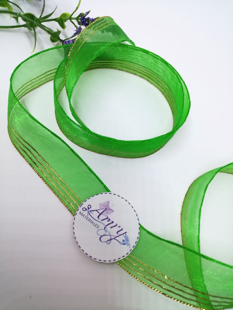 Organza 2cm con Dorado