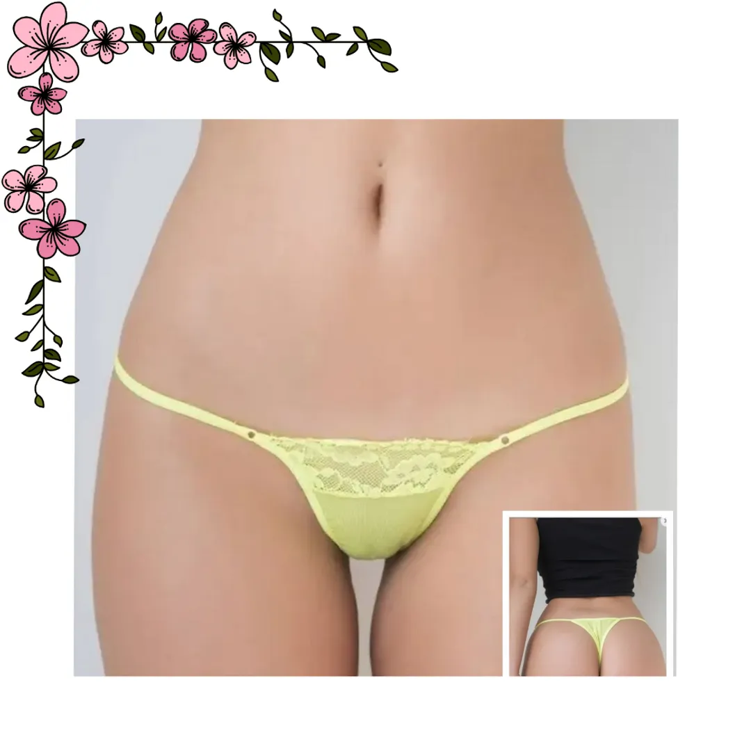 Tanga brasilera en algodón y encaje 