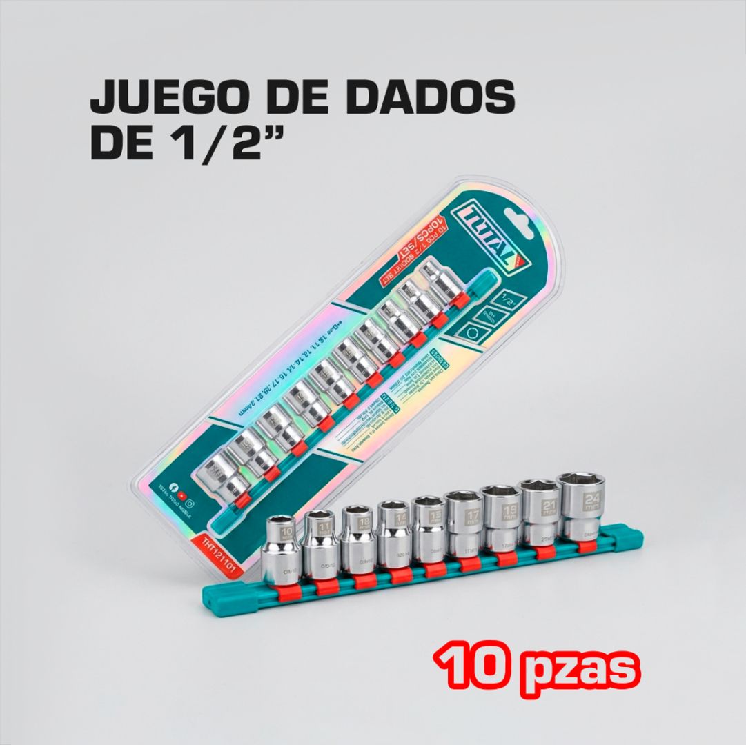SET DE DADOS ½ 10 PZAS 10-24MM