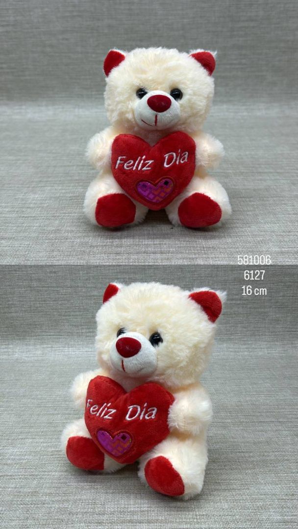 OSO PEQUEÑO CON CORAZON DE 16 CM