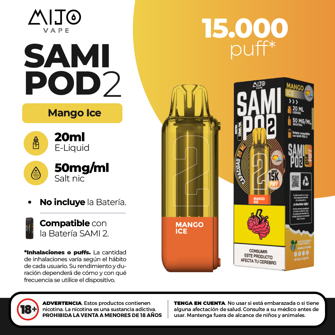 Mijo Sami Pod Mango Ice 15.000 Puffs