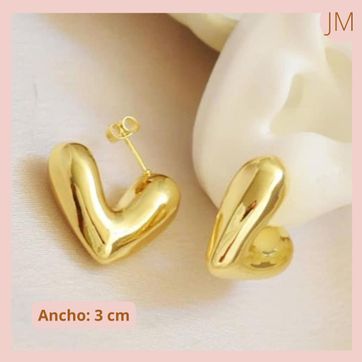 Imagen del producto Lindos Aretes Corazón Chunky 