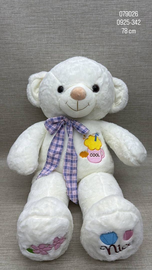 OSO PATAS LARGAS CON MOÑO Y BORDADO 78 CM