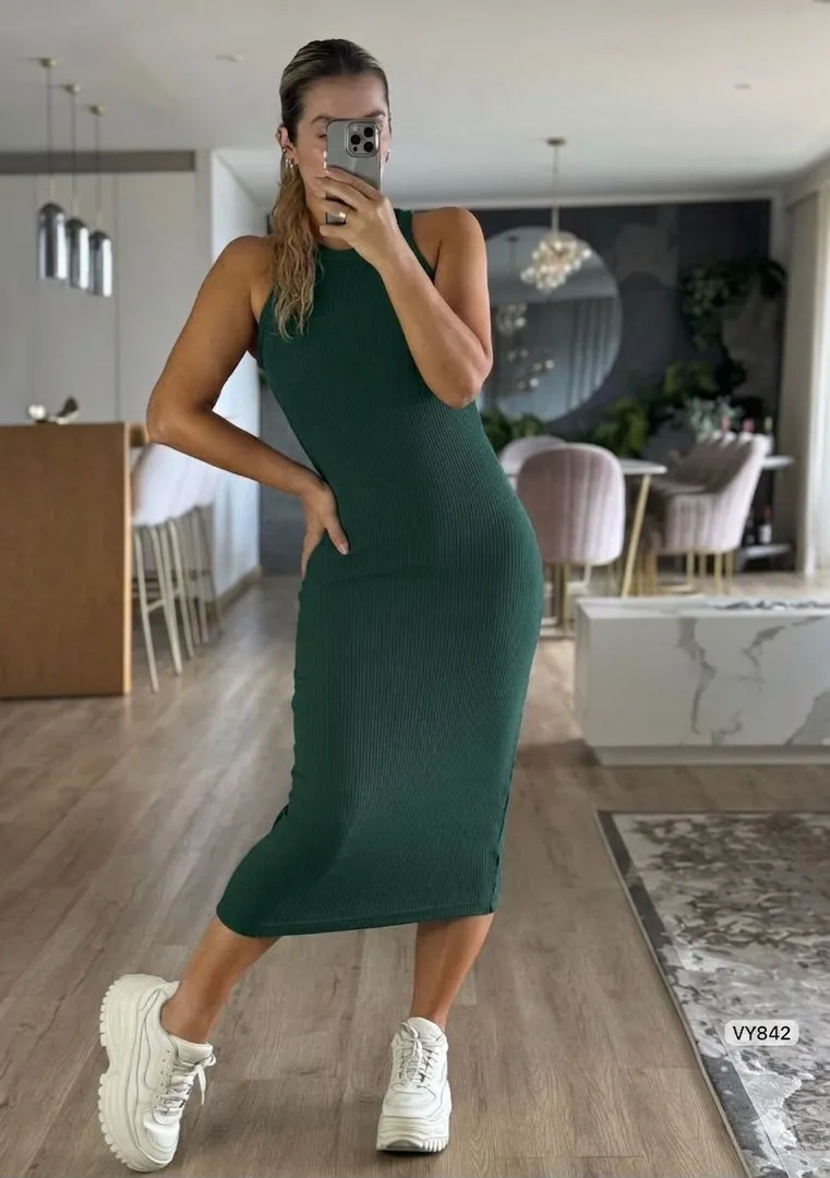 VESTIDO HILO SISO LARGO VY842