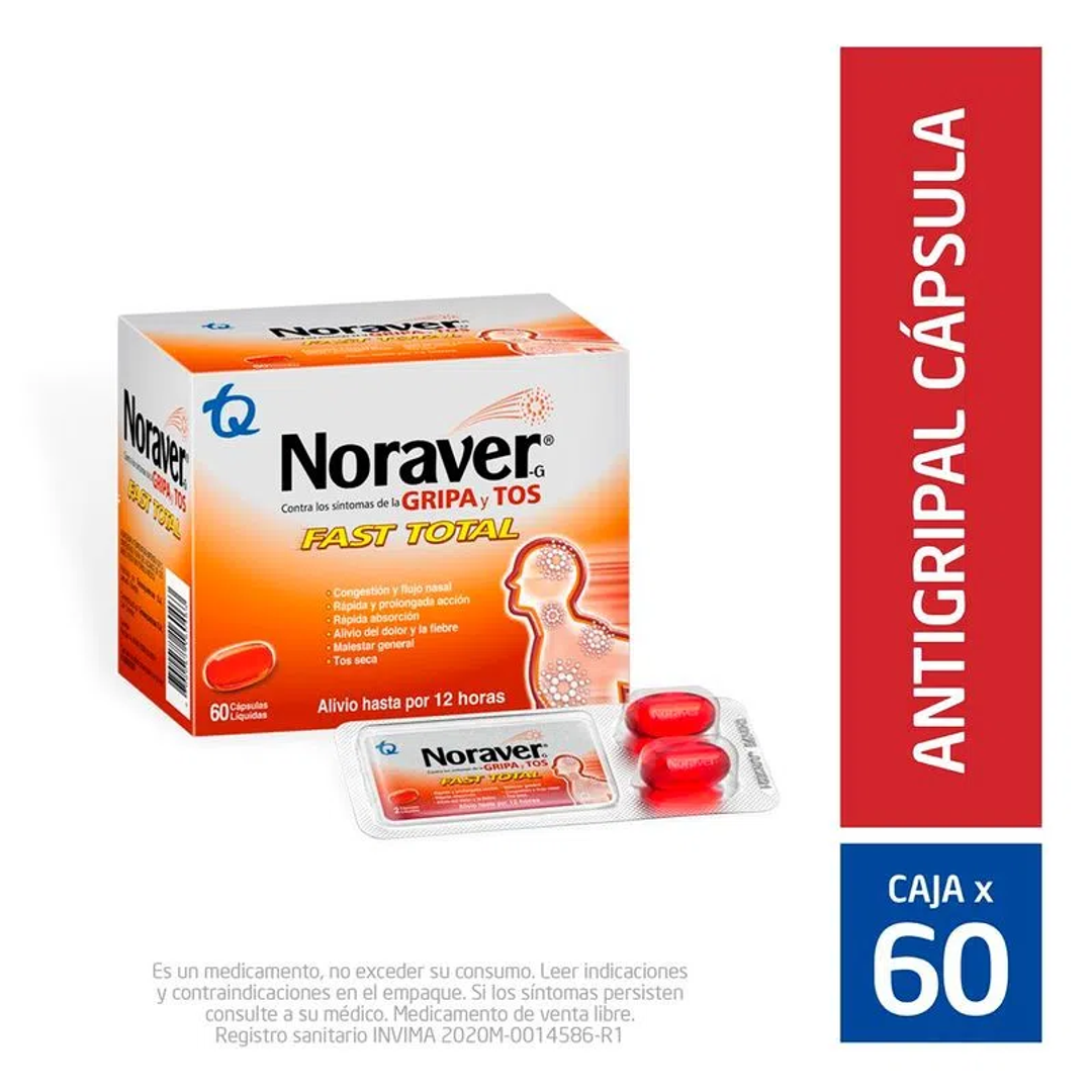 NORAVER FAST TOTAL SOB X 2 CAPS
