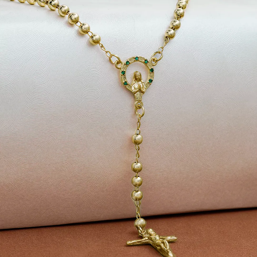 Rosario Balin 4mm 50 Cms Verde