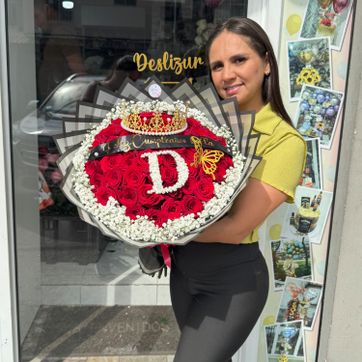 Ramo gold 50 rosas - imagen 1