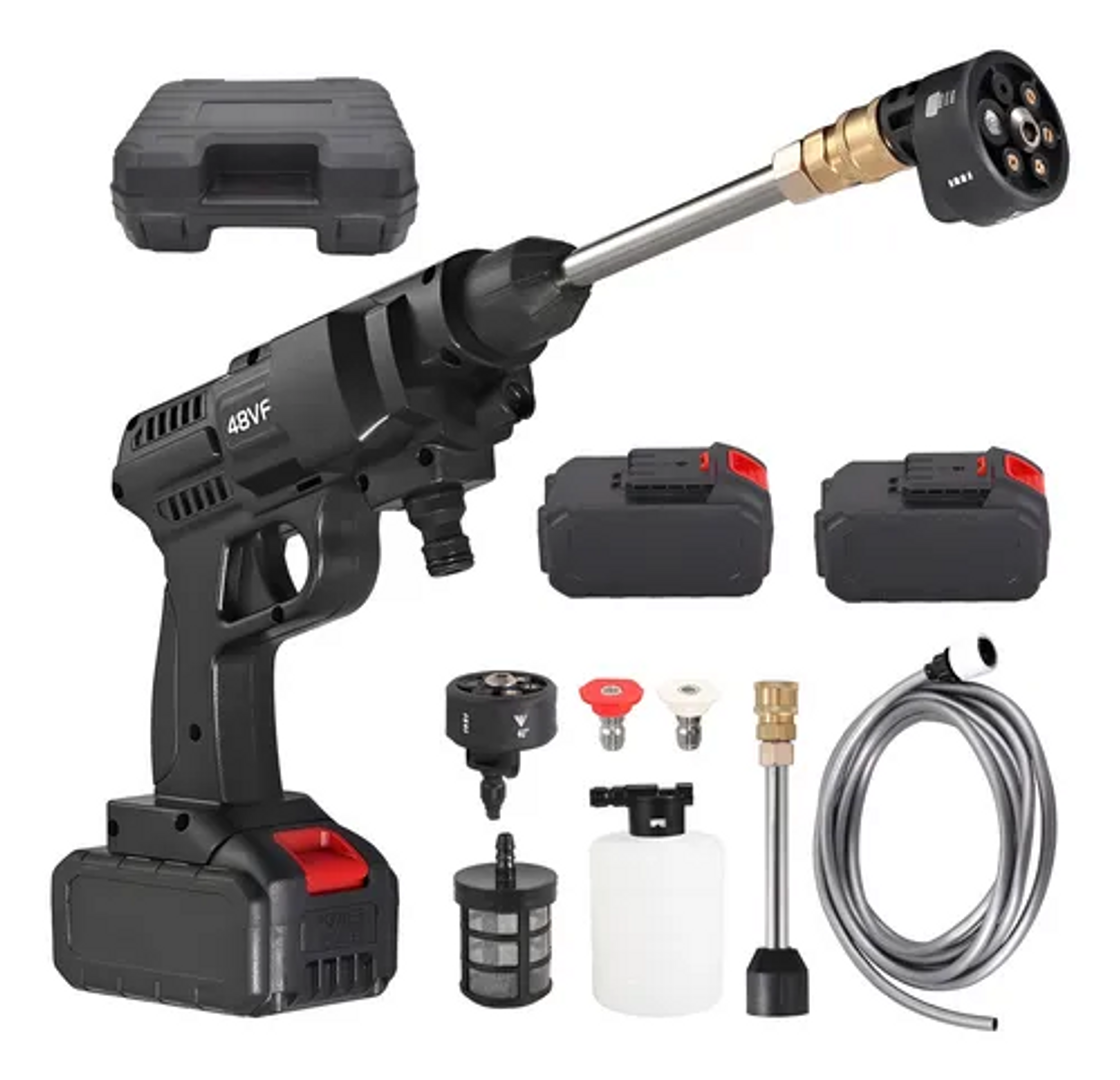 HIDROLAVADORA 2 BATERIAS 48V + BOQUILLA 6 CHORROS