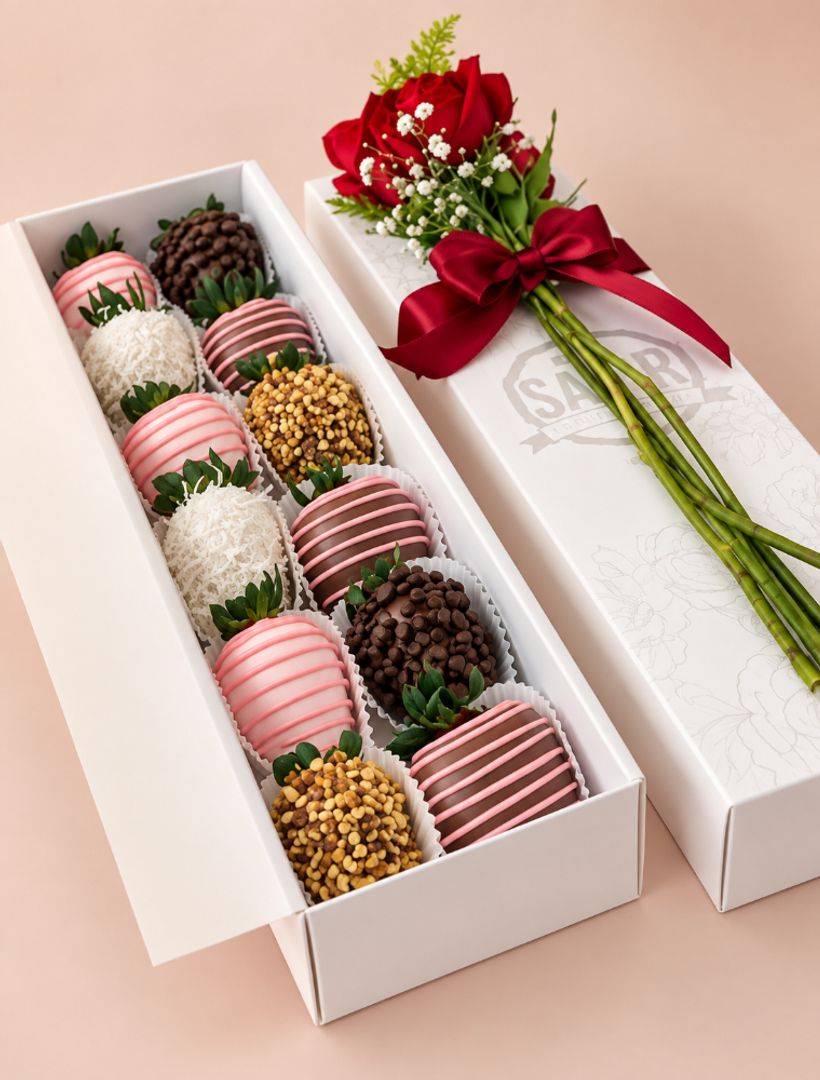 FRESAS X 12 + 4 ROSAS 