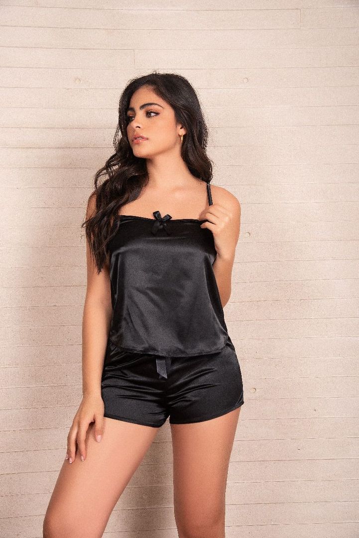 Pijama short satin fondo entero