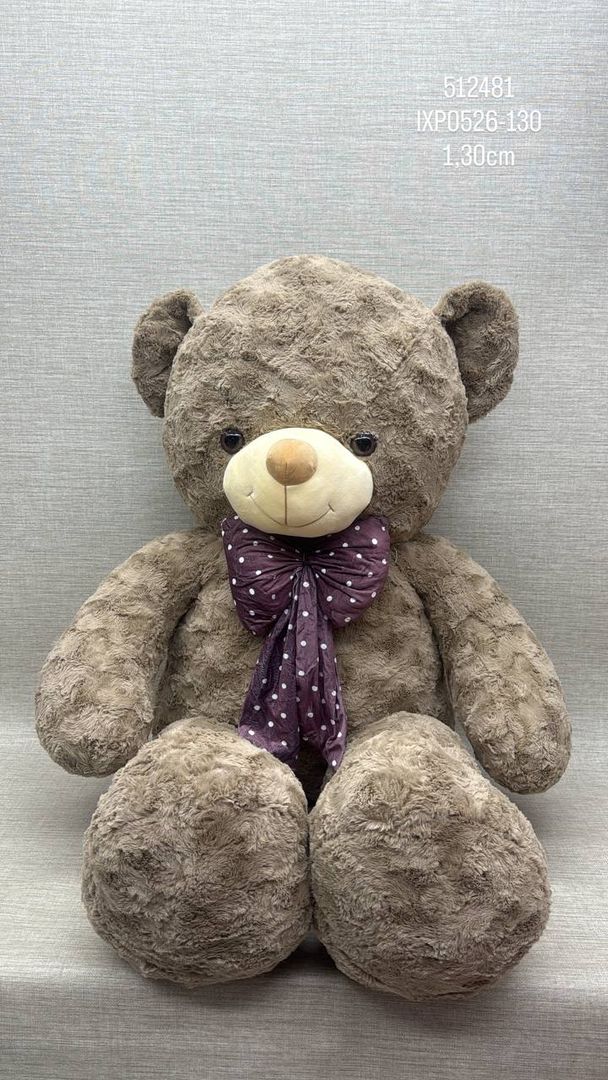 OSO PATAS LARGAS RIZADO CON MOÑO 1.30 CM