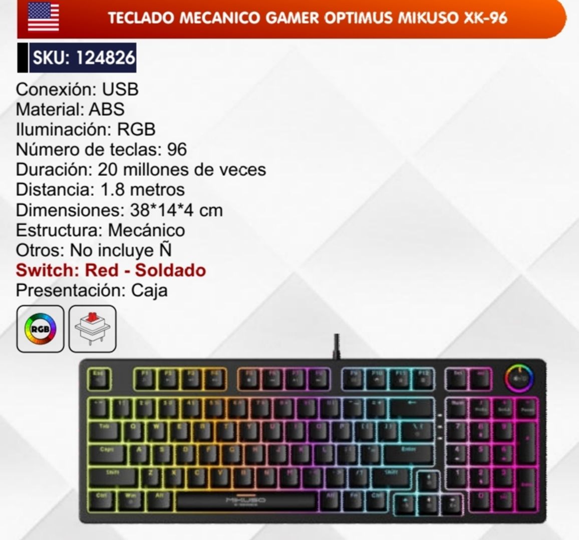 TECLADO MECÁNICO GAMER OPTIMUS MIKUSO
