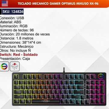 Imagen del producto TECLADO MECÁNICO GAMER OPTIMUS MIKUSO