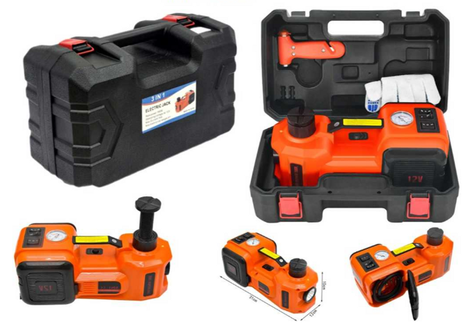 GATO HIDRAULICO ELECTRICO PARA CARRO 12V - INFLADOR COMPRESOR ZSY01-X