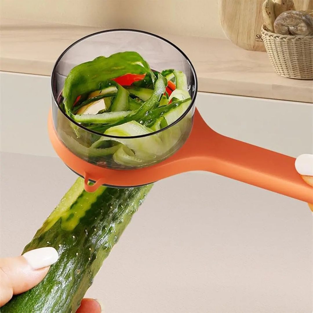 PELADOR DE VERDURAS CON RECIPIENTE DE ALMACENAMIENTO