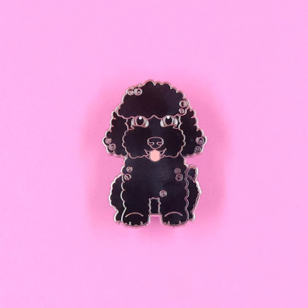 PIN FRENCH POODLE NEGRO
