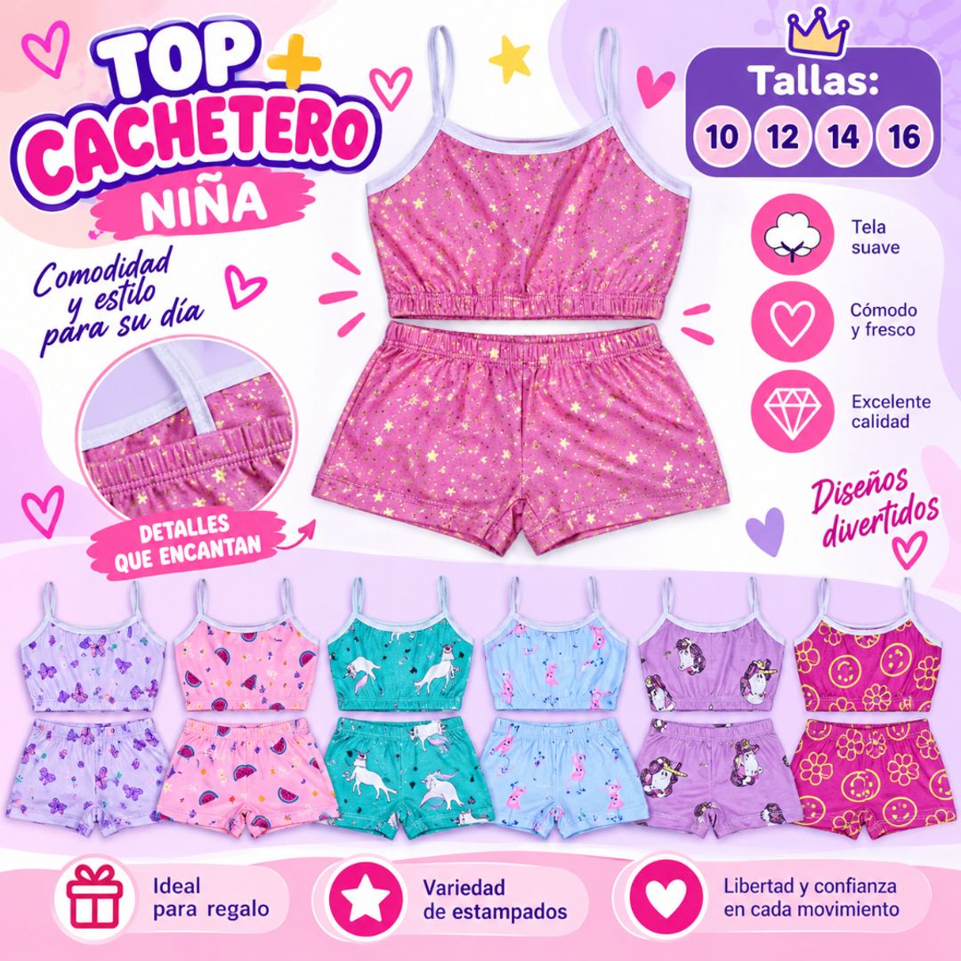 CONJUNTO TOP+CACHETERO NIÑA(DOC)