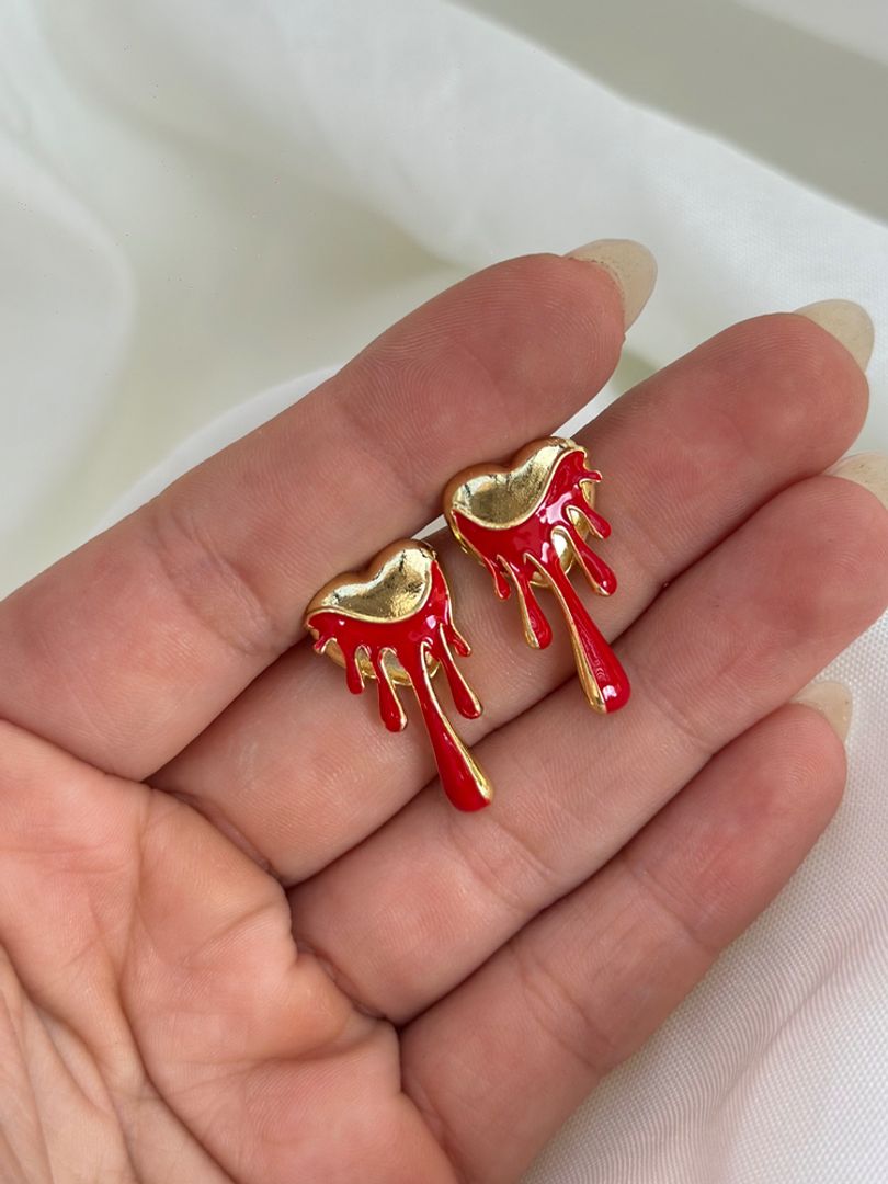 Arete corazón pintura 