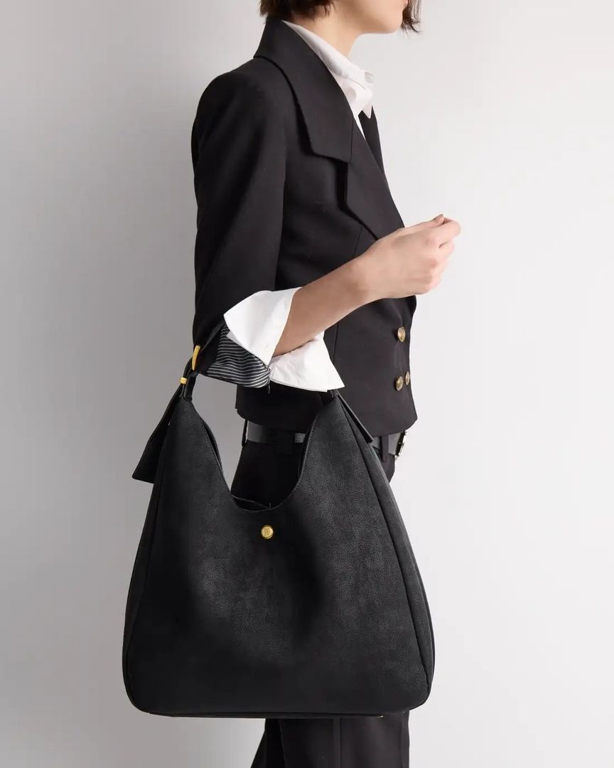 BOLSO RAW EFECTO CUERO NEGRO