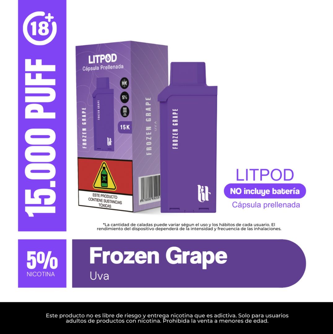 Pod Lit Frozen Grape 15.000 Puffs Recarga