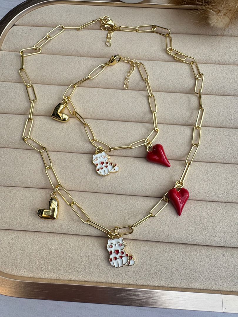 Set propósitos de pulsera y cadena con dijes 