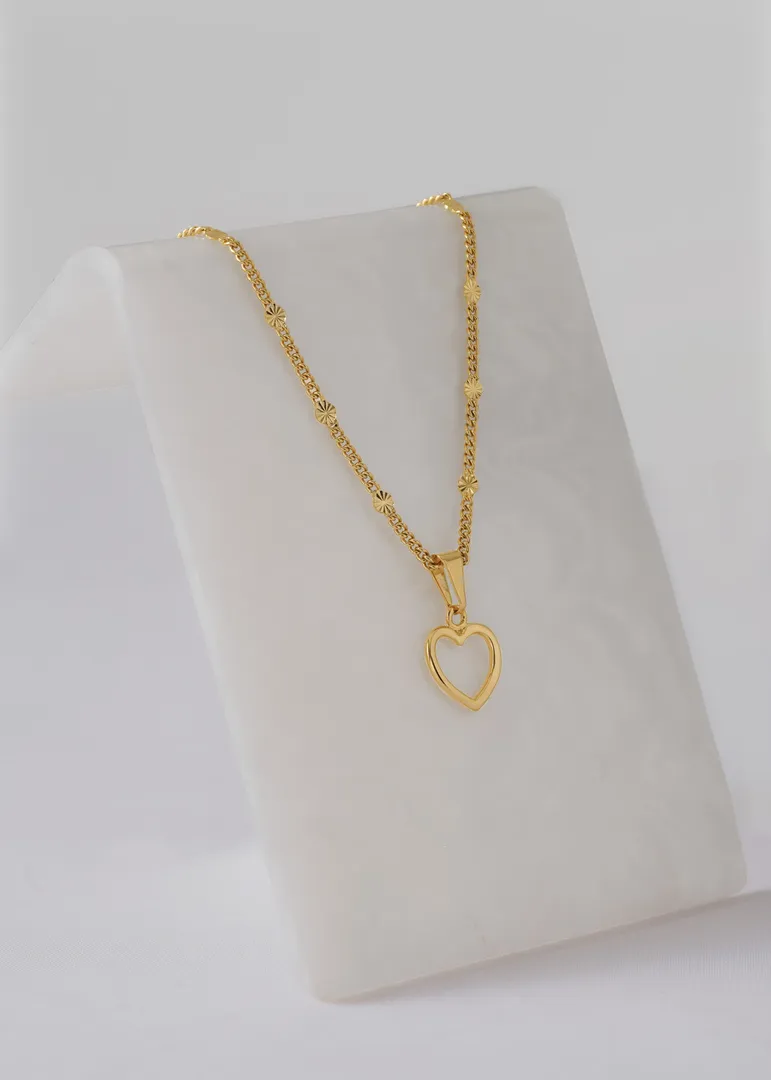 Cadena destellos dije corazon 