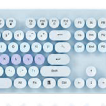 Imagen del producto COMBO MOUSE Y TECLADO TECLAS REDONDA AZUL INALÁMBRICO 2.4H QW09