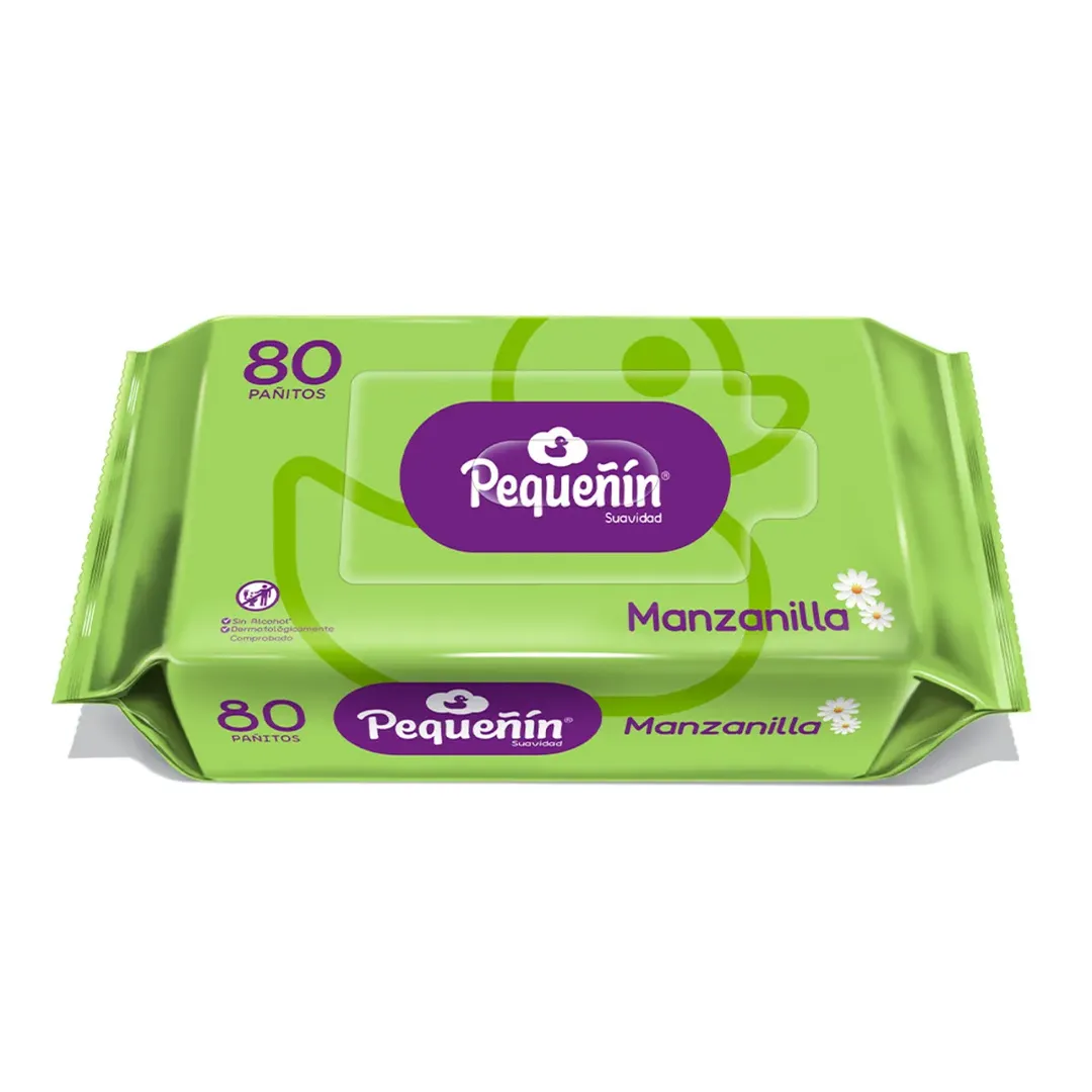 PAÑITOS HUMEDOS PEQUEÑIN MANZANILLA X 80 UND