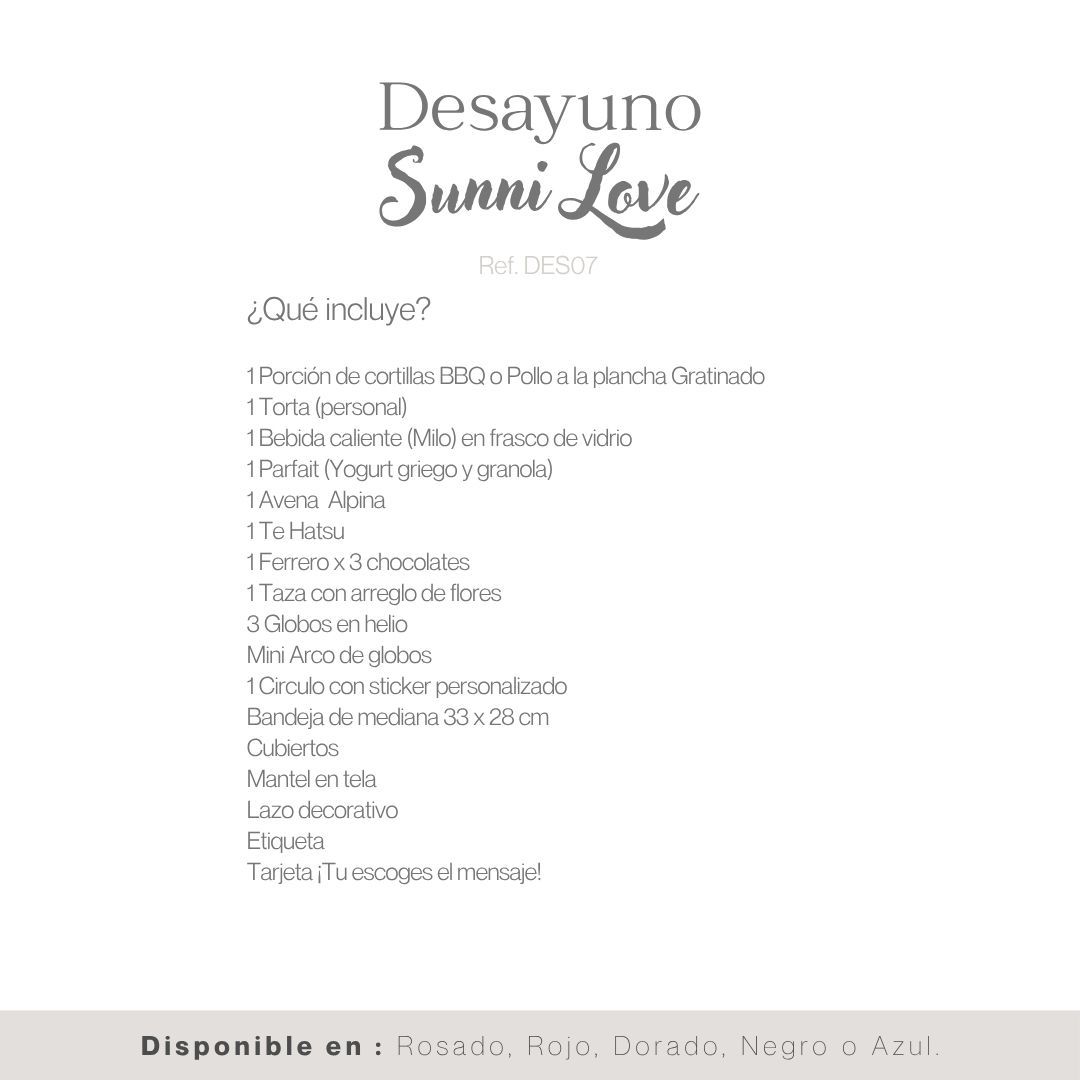 DESAYUNO SUNNILOVE
