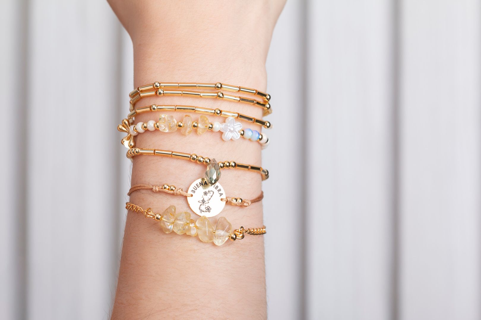 Juego de Pulseras Piedras Naturales: Citrino