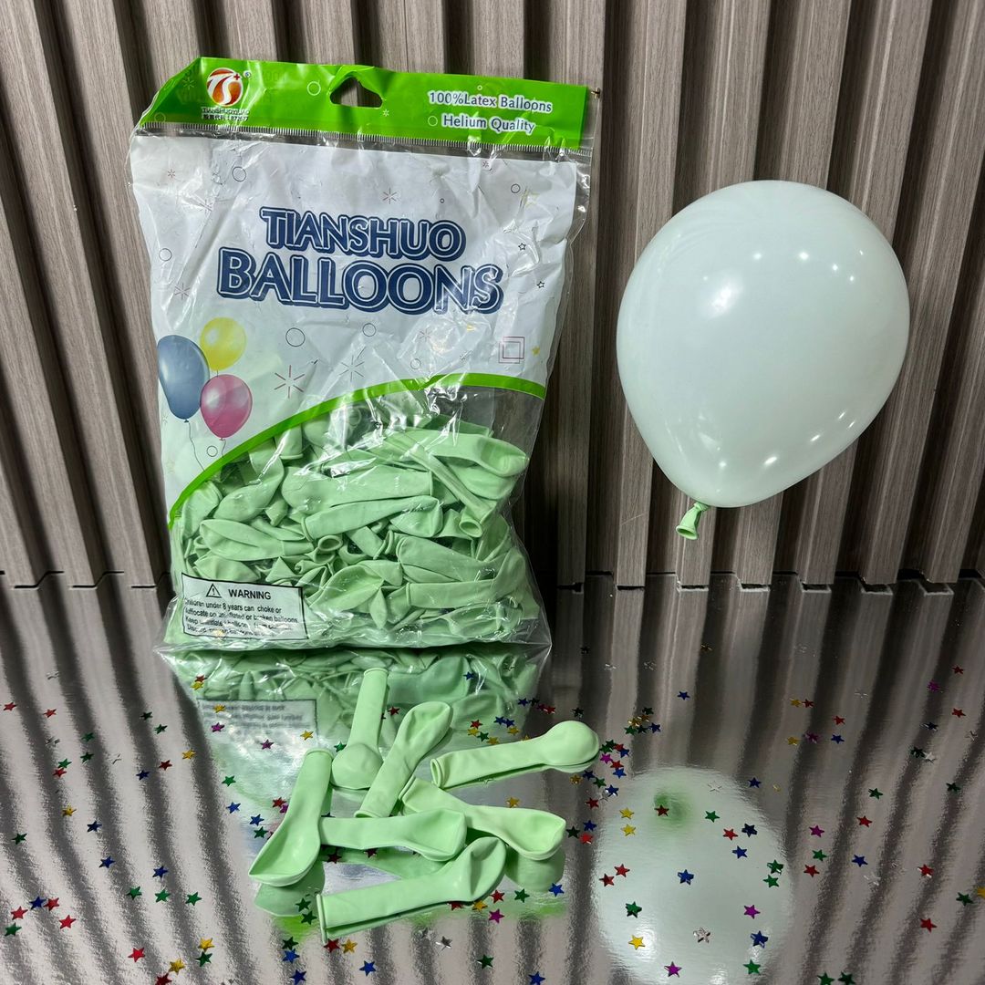 R6 x 100 UNIDADES GLOBO LATEX PASTEL VERDE 