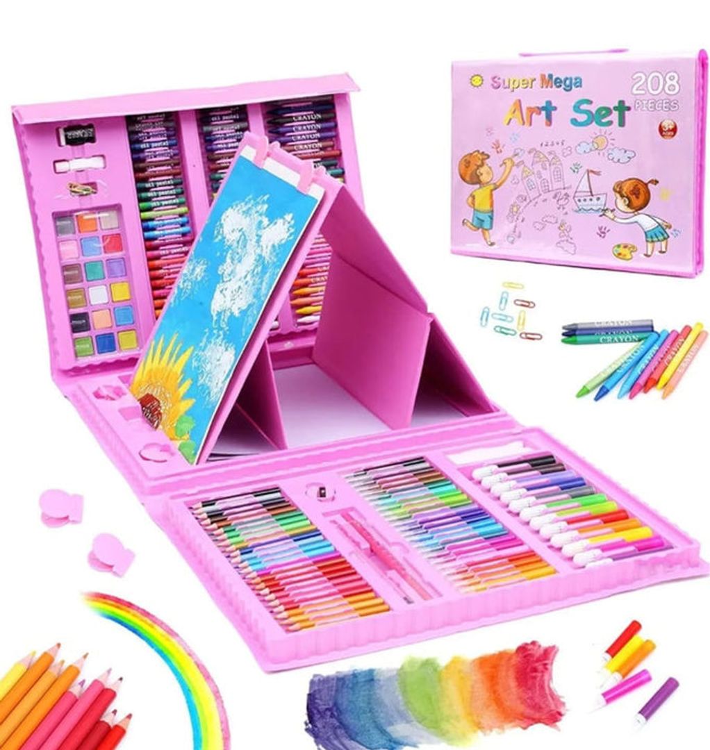 Mega Set de Arte y Dibujo para Niños de 208 Piezas Celeste